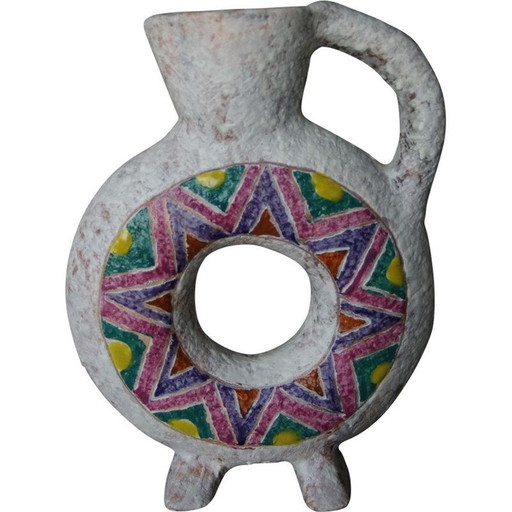 Vintage keramieken vaas van Jaque Sagan, 1950