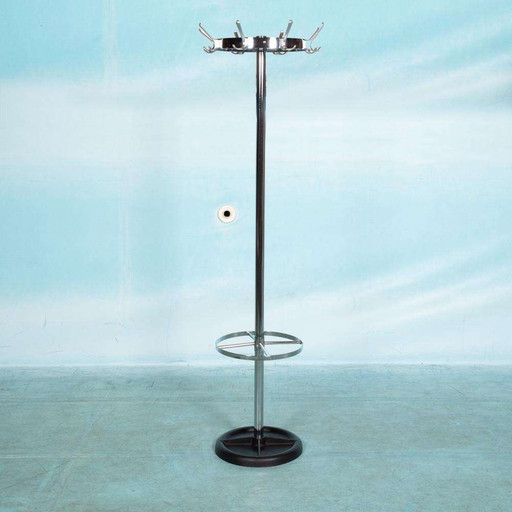 Vintage design staande kapstok chroom, minimalist coat rack