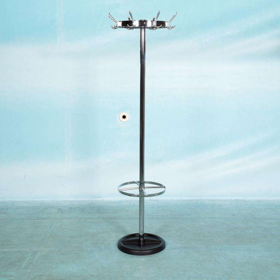 Image 1 of Vintage design staande kapstok chroom, minimalist coat rack