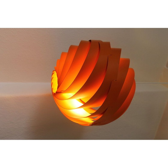 Vintage oranje aluminium hanglamp in turbo model van Louis Weisdorf, Denemarken 1965 – Hanglampen (photo 3 of 6)