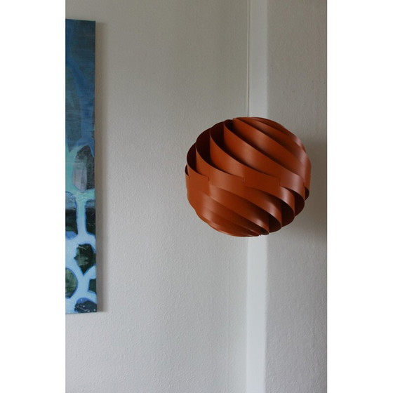 Vintage oranje aluminium hanglamp in turbo model van Louis Weisdorf, Denemarken 1965 – Hanglampen (photo 2 of 6)