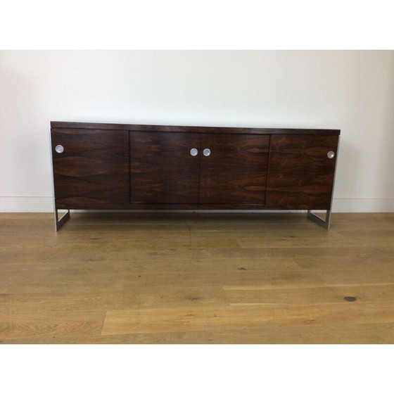 Image 1 of Vintage dressoir van rozenhout en chroom