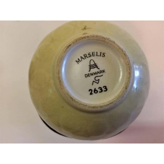 Image 1 of Vintage geel aardewerk vaas van Marselis Aluminia Royal Copenhagen Nils Thorsson, 1950