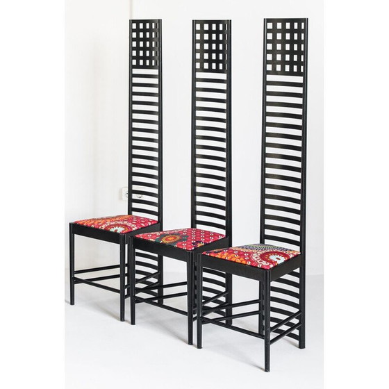 Image 1 of Set van 6 vintage 292 Hill House stoelen van Charles Rennie Mackintosh voor Cassina, Italië 1990