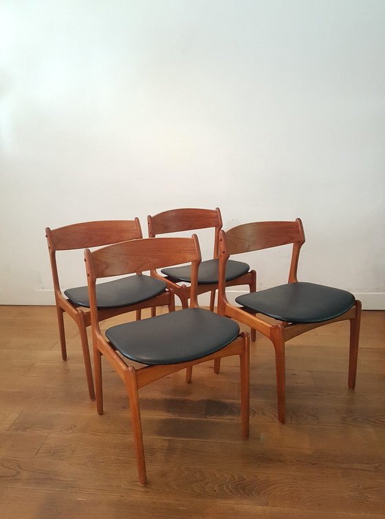 Image 1 of 4x Erik Buck eetkamerstoelen voor O.D. Møbler