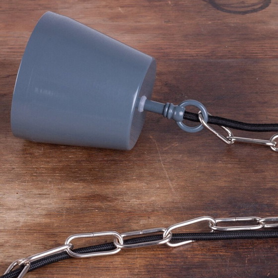 Image 1 of Vintage industriële lamp met prismatisch glas uit Polen, jaren 1970