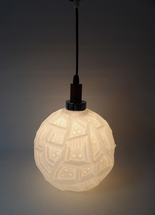 Peill & Putzler Stijl Opaline Glas Lunar Globe hanglamp