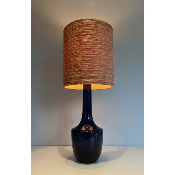 Image 1 of Vintage lamp in blauw geblazen glas, 1970