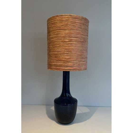 Image 1 of Vintage lamp in blauw geblazen glas, 1970
