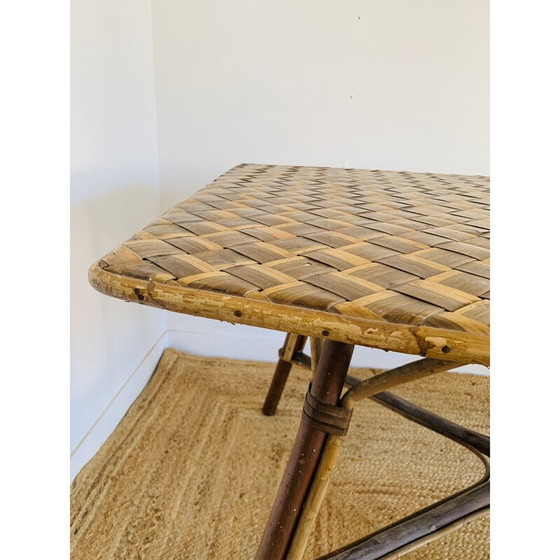 Image 1 of Vintage rotan tafel in vrije vorm