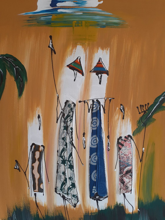 Image 1 of Pape Gueye schilderij XL