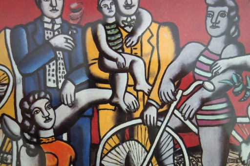 Fernand Léger, "Les Loisirs Sur Fond Rouge" 1949, litho