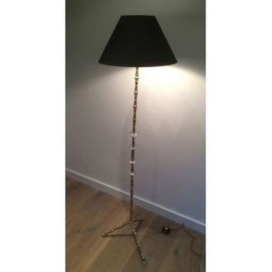 Image 1 of Franse vintage vloerlamp van messing en glas, 1960