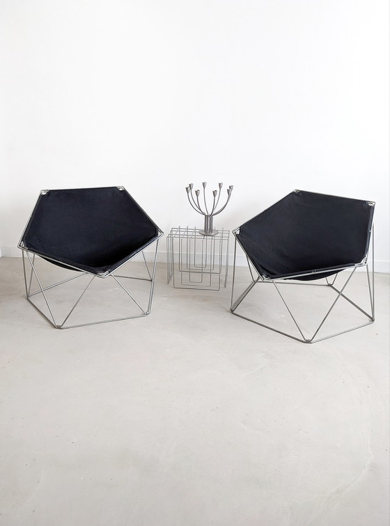 Image 1 of 2x Jean-Paul Barry & Kim Moltzer voor Bofinger 'Penta' stoelen uit 1960