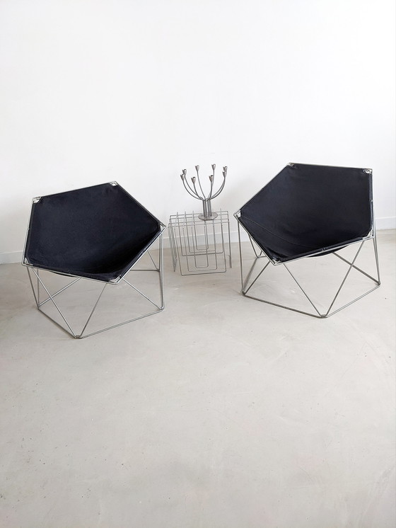 Image 1 of 2x Jean-Paul Barry & Kim Moltzer voor Bofinger 'Penta' stoelen uit 1960