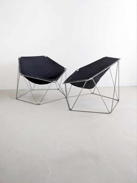 Image 1 of 2x Jean-Paul Barry & Kim Moltzer voor Bofinger 'Penta' stoelen uit 1960