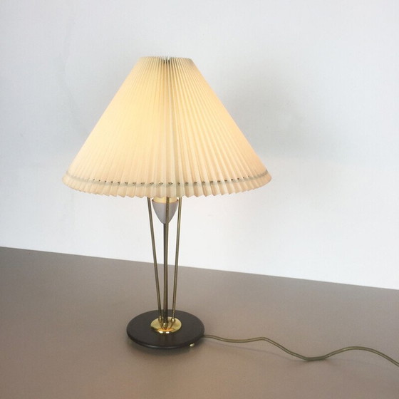 Image 1 of Vintage lamp met beige geplooide kap, Italië 1960