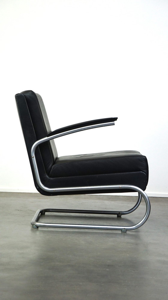 Image 1 of Vintage rundleren Bauhaus design fauteuil