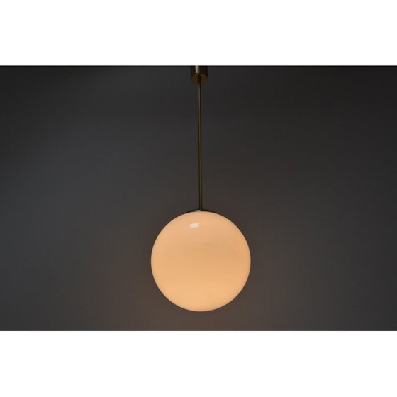 Image 1 of Mid-century glazen hanglamp van Kamenicky Senov, Tsjecho-Slowakije 1960