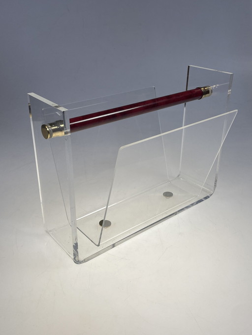 Plexiglas Lectuurbak/Krantenbak, 1970’S, Hollywood Regency Stijl