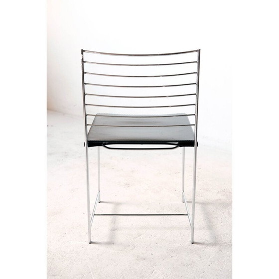 Image 1 of Set van 4 vintage stoelen van chroom en leer van Cidue, Italië 1970
