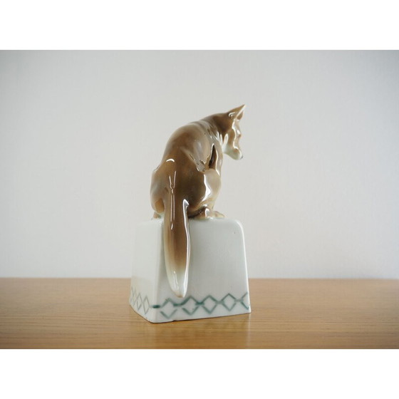 Image 1 of Porseleinen sculptuur van vos uit het midden van de eeuw, jaren 1960