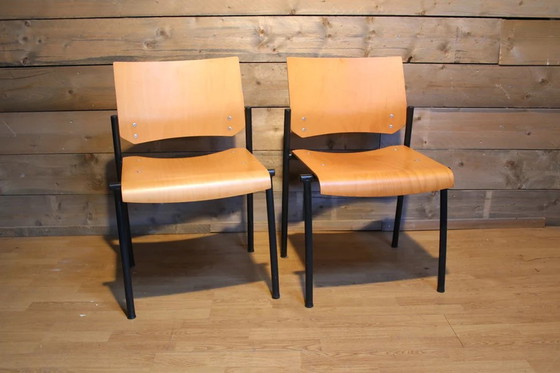 Image 1 of Ahrend School Stoelen Stapelbaar Set van 2,1970s.