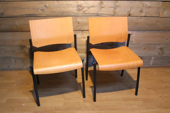 Image 1 of Ahrend School Stoelen Stapelbaar Set van 2,1970s.