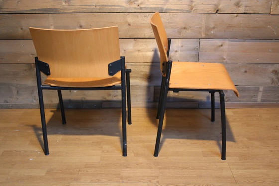 Image 1 of Ahrend School Stoelen Stapelbaar Set van 2,1970s.