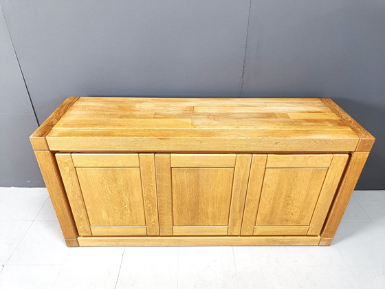 Image 1 of Vintage eikenhouten 3-deurs dressoir, jaren 1970