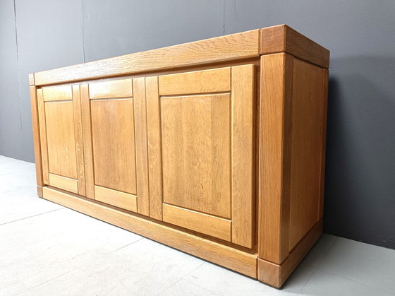 Image 1 of Vintage eikenhouten 3-deurs dressoir, jaren 1970