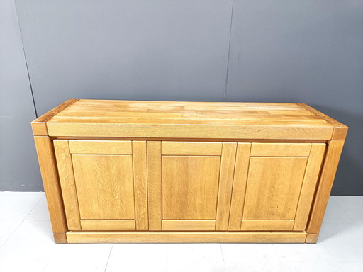 Vintage eikenhouten 3-deurs dressoir, jaren 1970