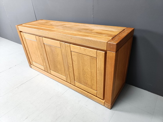 Image 1 of Vintage eikenhouten 3-deurs dressoir, jaren 1970