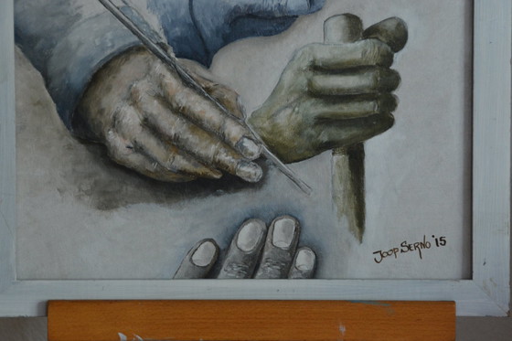 Image 1 of Olieverf schilderij   Van  Nederlandse Kunstschilder  Joop Serno   ( Gesigneerd )