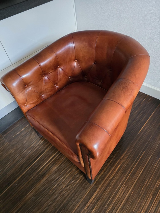 Image 1 of Vorm en Stijl Tubchair/Club chair schapenleder AAA