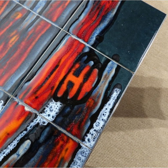 Image 1 of Vintage keramiek en verchroomd metalen salontafel, 1960