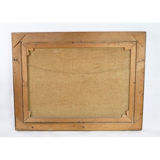 Image 1 of Vintage olieverfschilderij met gouden lijst van Johan Jacobsen, 1940