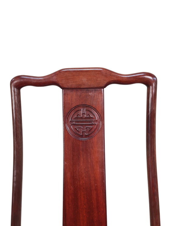 Image 1 of Stately Solid Rosewood Oriental Dining Room Chairs. - Chair (4) - Kingwood
