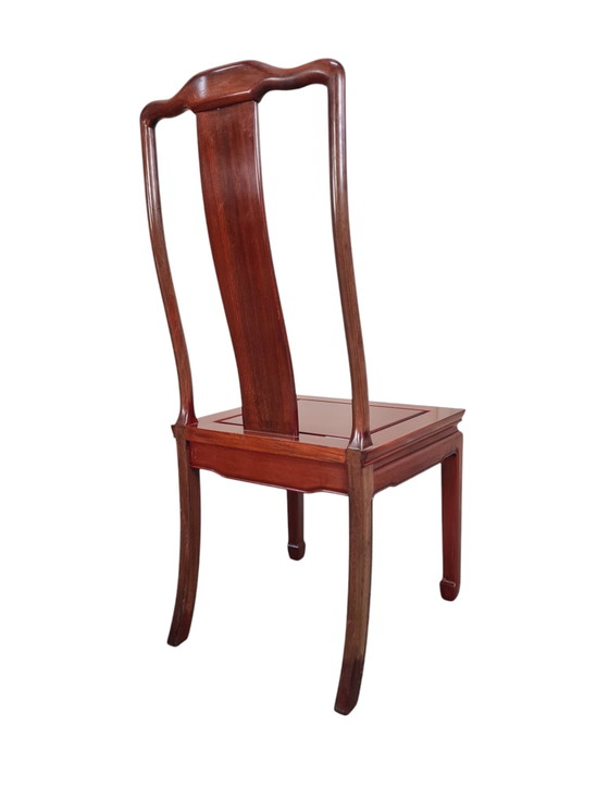 Image 1 of Stately Solid Rosewood Oriental Dining Room Chairs. - Chair (4) - Kingwood
