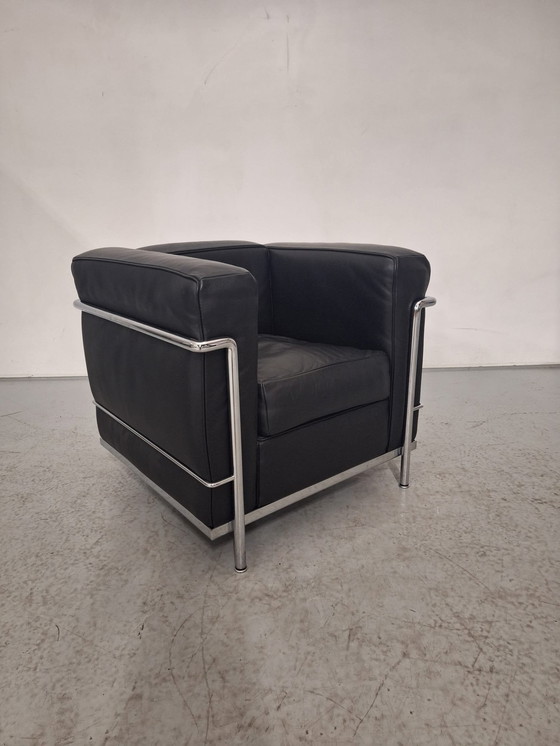 Image 1 of Cassina Lc 2 Le Corbusier Fauteuil, Zwart Leder