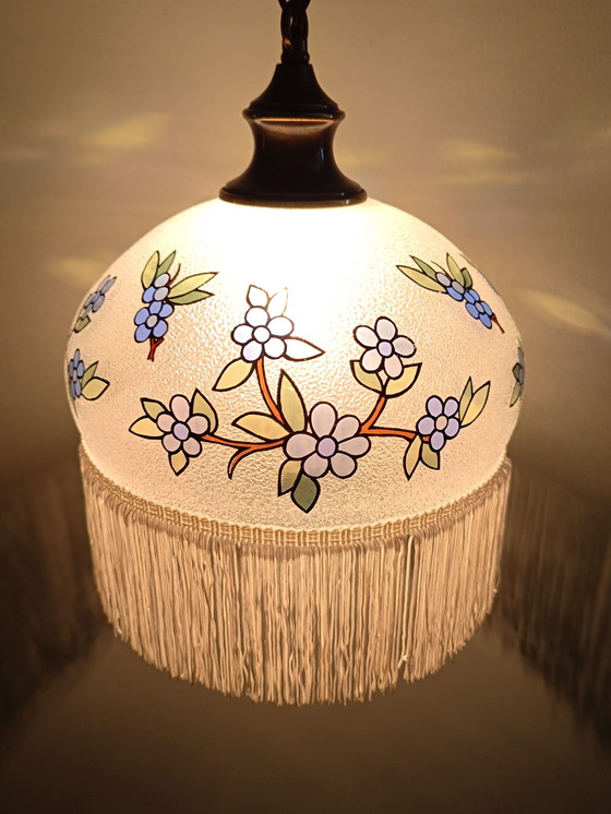 Image 1 of Glazen Hanglamp en Nylon Draad Hangers