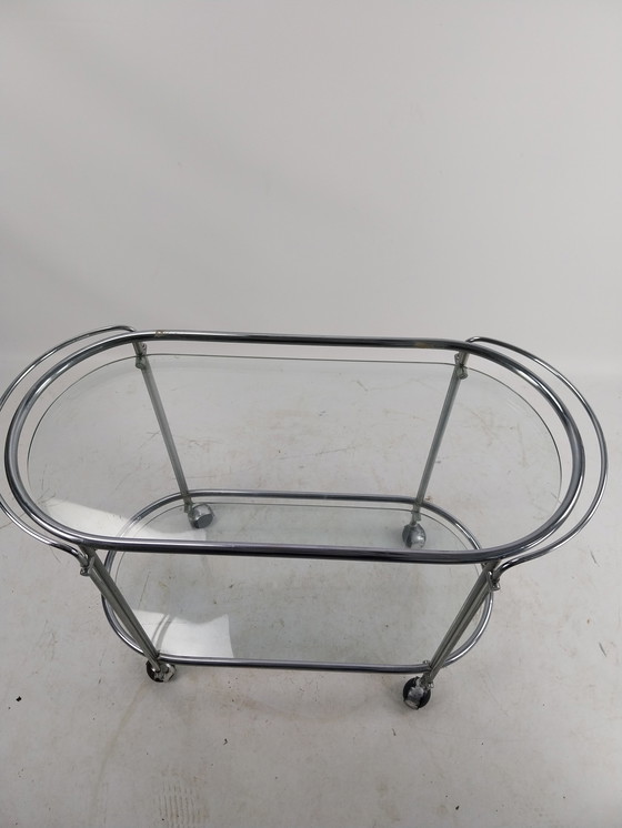 Image 1 of Vintage barcart chrome