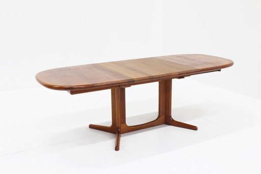 Vintage Deense Ovalen Uitschuifbare Eettafel Tafel Massief Teak Glostrup