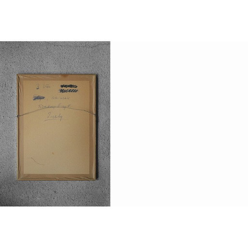 Vintage aquarel door Frideborg Bryth, 1961