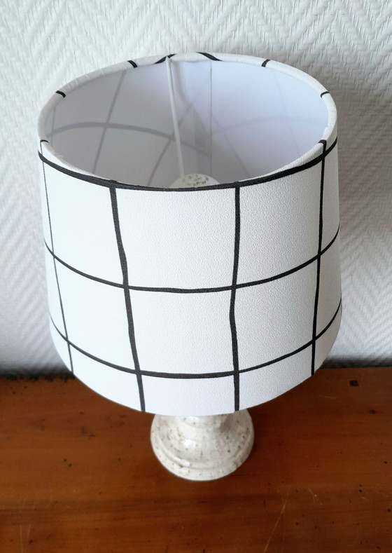 Image 1 of Vintage lamp van keramiek met op maat gemaakte kap