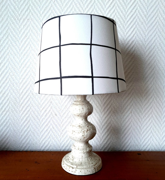 Image 1 of Vintage lamp van keramiek met op maat gemaakte kap