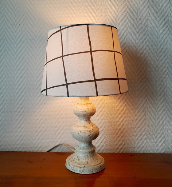 Image 1 of Vintage lamp van keramiek met op maat gemaakte kap