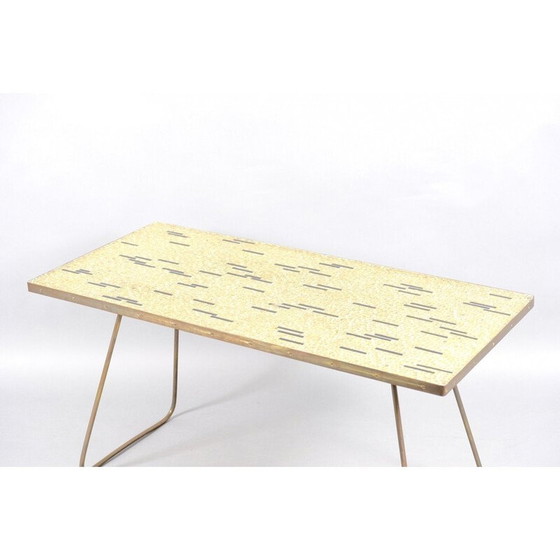 Image 1 of Vintage keramiek en metalen salontafel van Berthold Müller, Duitsland 1950