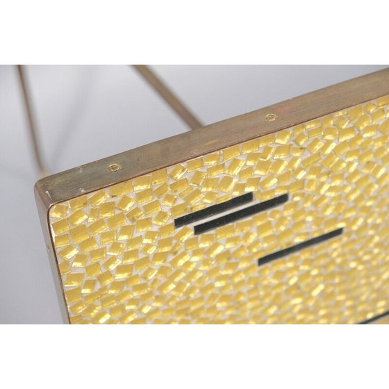 Image 1 of Vintage keramiek en metalen salontafel van Berthold Müller, Duitsland 1950