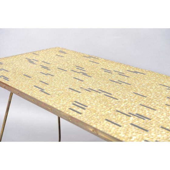 Image 1 of Vintage keramiek en metalen salontafel van Berthold Müller, Duitsland 1950